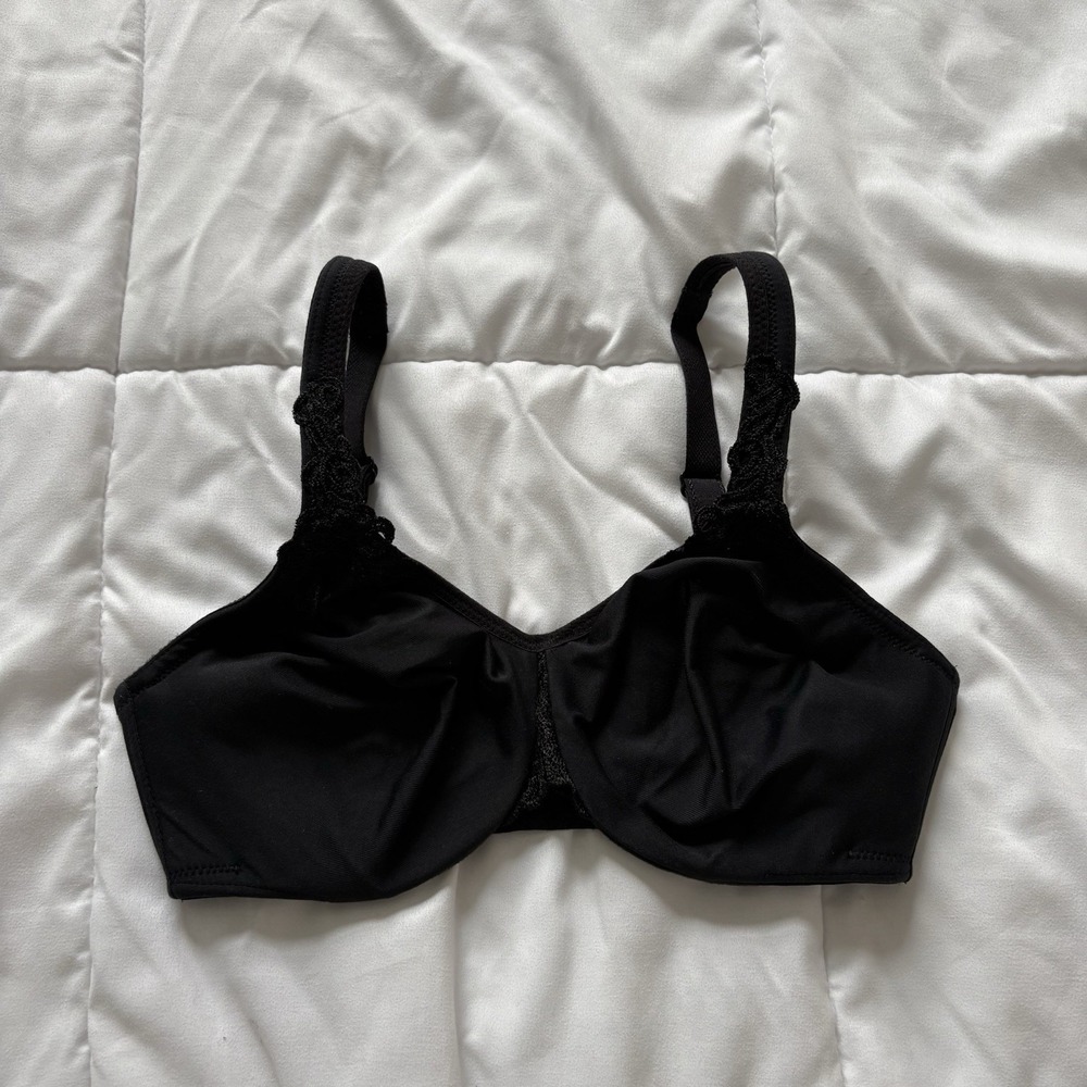 Wacoal Womens 32D Underwire Bra Black Floral Luxury Feminine Dainty Goth Vampire